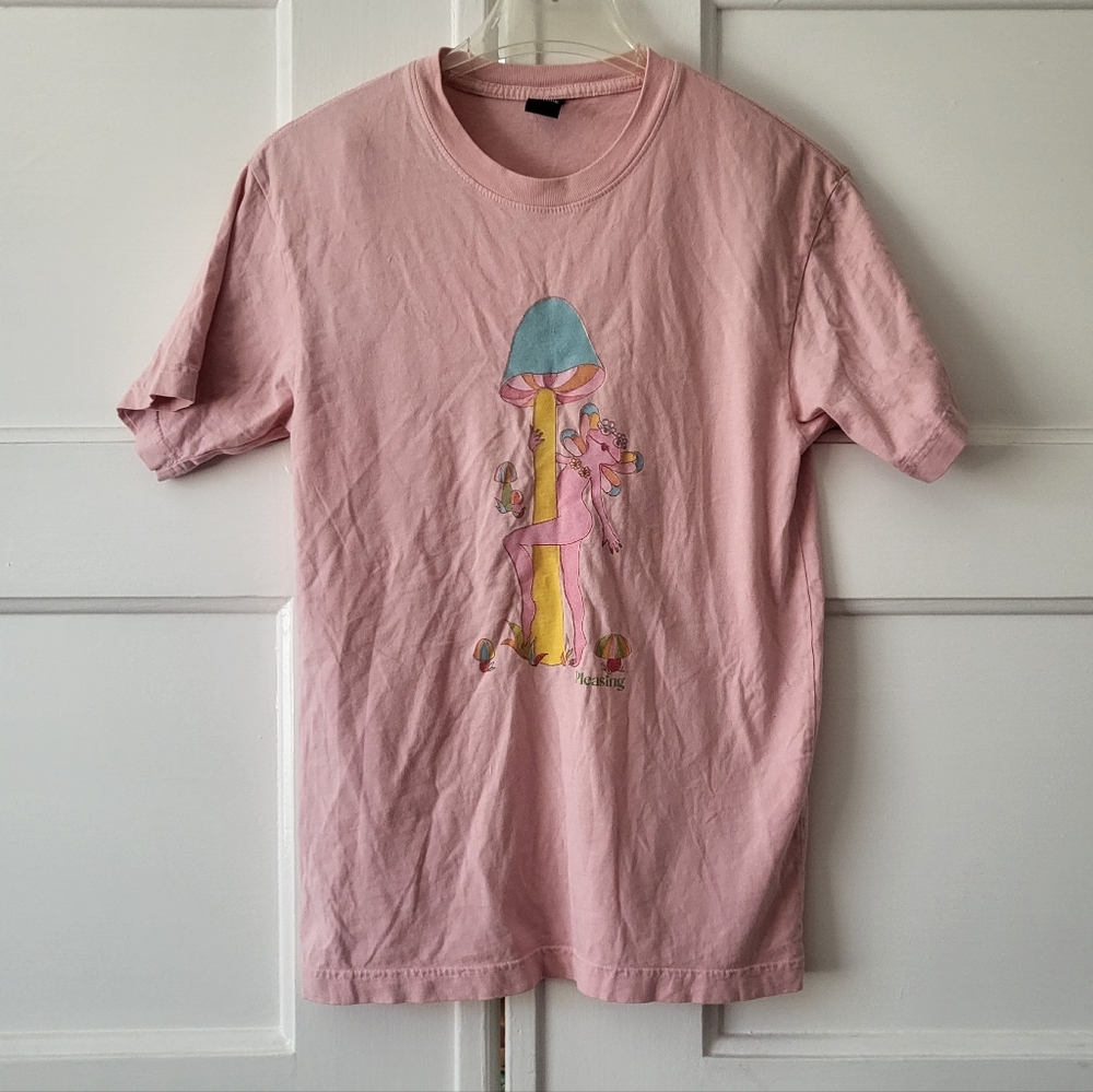 The Pleasing T-Shirt Shroom Bloom Pink Unisex Crew Neck Harry Styles Size XS